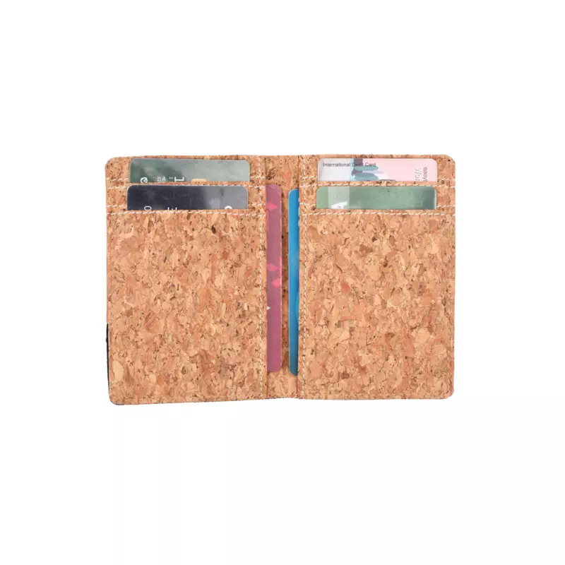 GREEN CANVAS AND CORK CARD HOLDER
