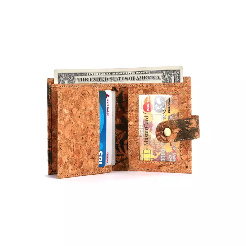 Printed Cork & Canvas Wallet