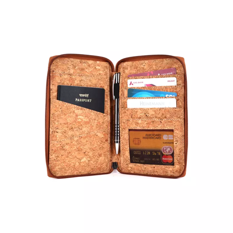 Cork Zipper Passport Holder